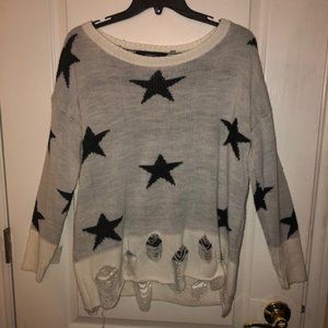Forever 21 Distorted Star Lightweight Sweater